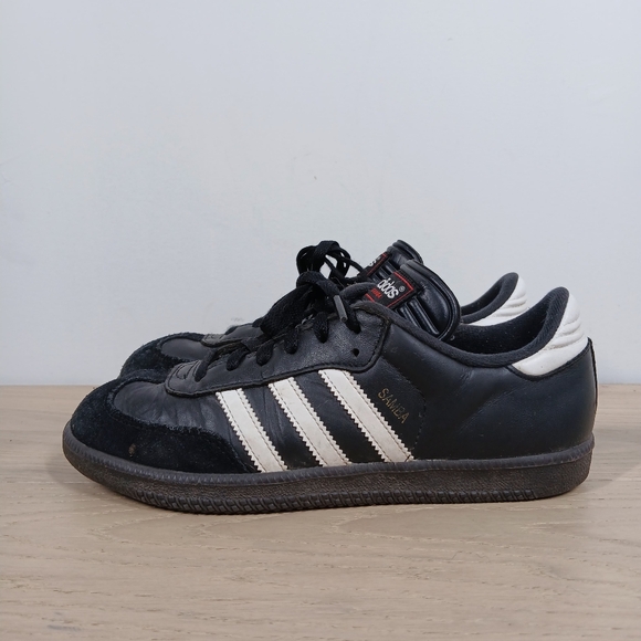 Adidas Samba Black Leather Classic Retro Lace-Up Sneakers 1308 - Picture 1 of 10